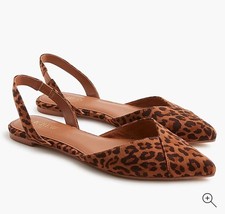 NWOT J Crew Factory Women's Leopard Print Slingback Flats Sz 8