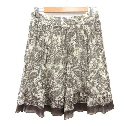 Falda Plisada Comme Des Mode CA DU Hasta la Rodilla Patrón Total 7 S Beige MN Usada 2