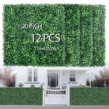 HEDGE MAZE 20" x 20" Durable Artificial Grass Wall Panels - 12PCS Green