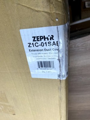 Zephyr Z1C-01SAB Duct Cover Extension for Savona Range Hoods, Black Stainless