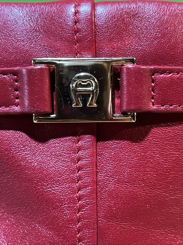 Etienne Aigner Schultertasche rot Leder strukturiert - Bild 4 von 23