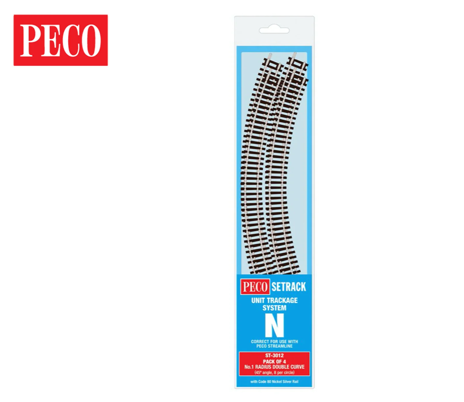 Peco ST3012 ST3012 228mm - Code 55/80 - Double Standard Curve Track Radius 1 (4)