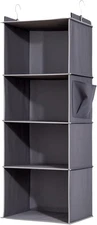 4-Shelf Hanging Closet Organizer and Storage, Collapsible Hanging Shelves for Cl