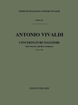 Antonio Vivaldi | Concerto Per Violino, Archi E B.C.: In Re Rv 205 | Partitur