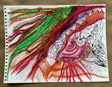 Modern Abstract Painting Graffiti Art Cubism Expressive Raw Original Psychedelic