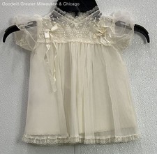 Vintage Ivory Infant Baby Girl Doll Lace Dress Sleeper No Size Tag