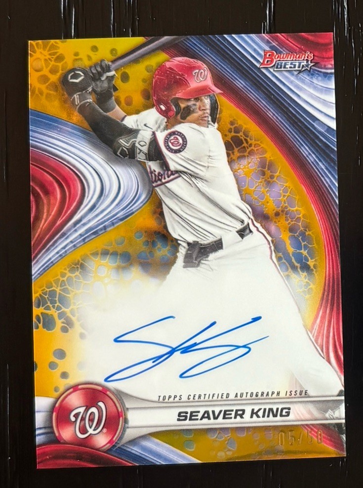 Seaver King 2024 Bowman Best Gold Mini Diamonds Auto /50 Nats