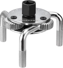 WORKPRO Universal Adjustable Oil Filter Wrench From 3" to 5.5", Heavy Sliver 