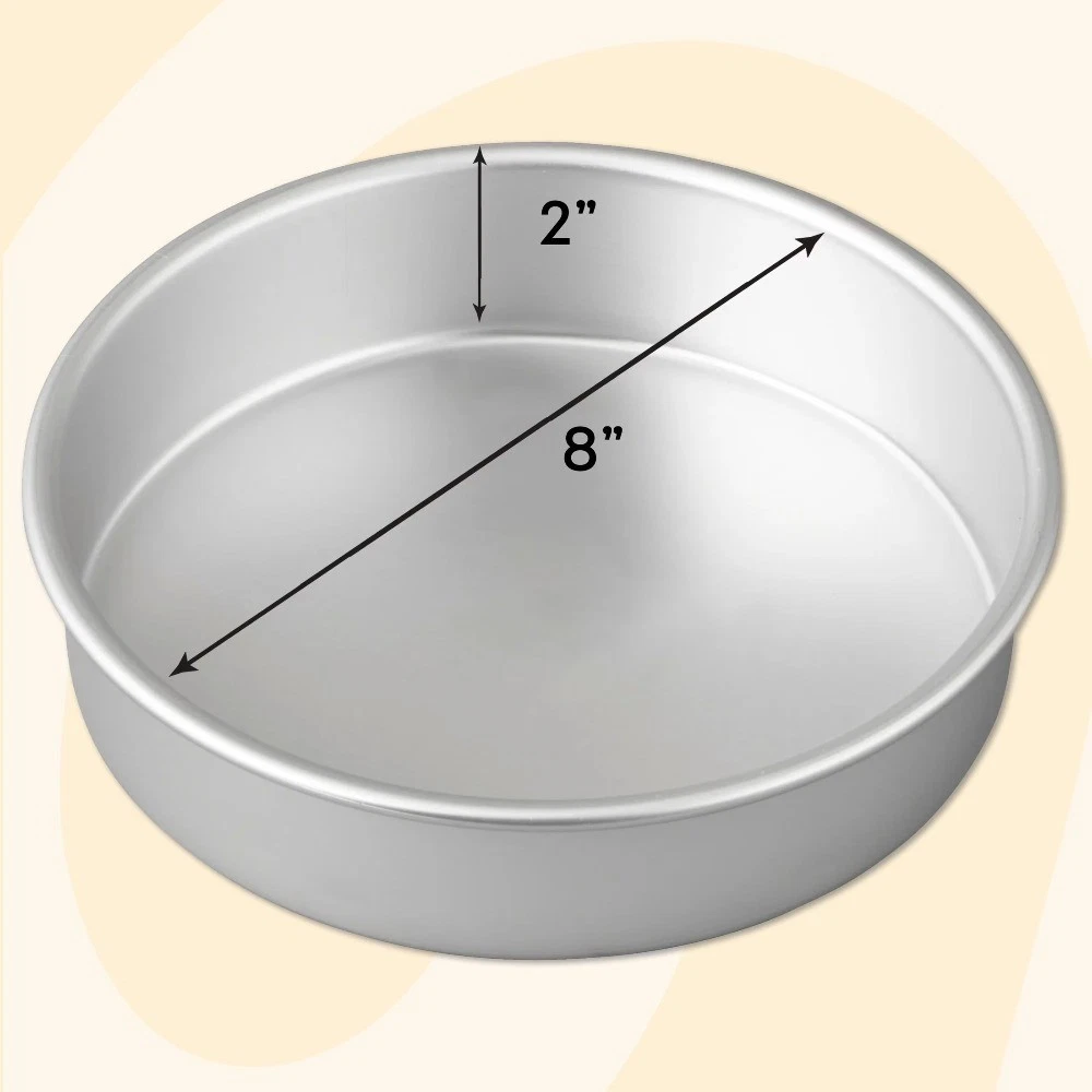 8-Inch Round Aluminum Cake Pan 2-Inch Depth for Baking - thumbnail 3