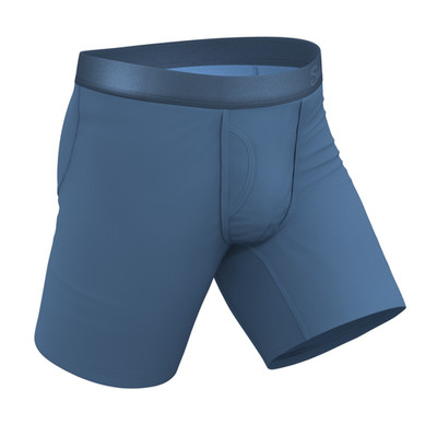 Shinesty ''Cool Cobalt'' Slate Blue Long Leg Ball Hammock  Pouch Underwear w/ Fly