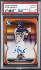 2023 BOWMAN CHROME PROSPECT AUTO ORANGE REFRACTOR ALEX RAMIREZ 9/25 PSA 10 AUTO