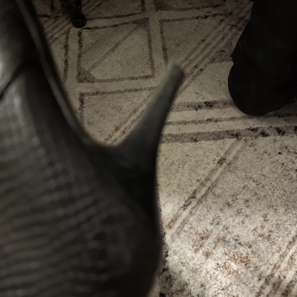 Calvin Klein Women Stiletto, Heel Knee-High, Snake Skin Black Boots  6.5 - Image 3 of 4