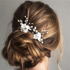 Fstrend Wedding Bridal Hair Pins Bride Flower 1 Count Pack of 1 , Rose gold