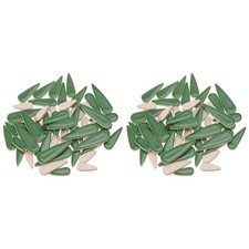 200g Petal Mosaic Tiles Glazed Ceramic Tiles Dark Green