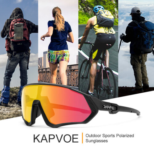 Kapvoe Polarized Cycling Sunglasses Sports Bike Glasses UV400 Hiking Goggles - Picture 18 of 34