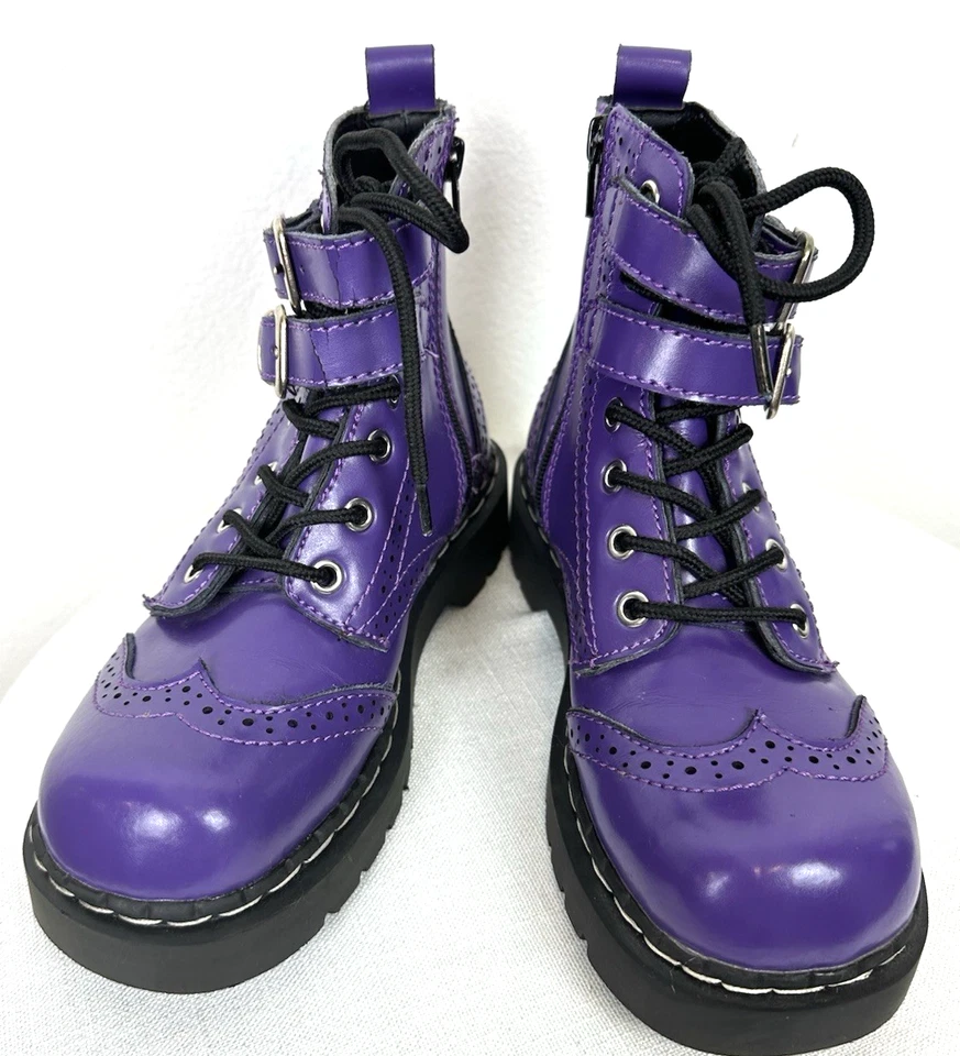 T.U.K. Mujer 5 Streetwear Rock n' Roll Grunge Gótico Púrpura Zapatos T2184 Botas Foto 3 de 4