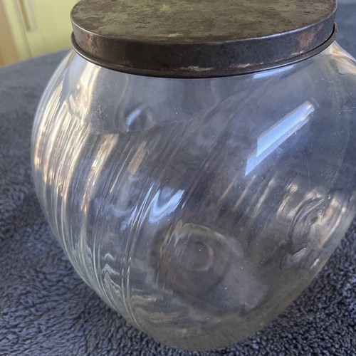 ANTIQUE SMARTIES CANDY GENERAL STORE GLASS DISPLAY WITH TIN LID - Picture 7 of 12