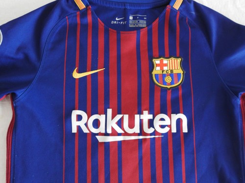 #10 MESSI FC Barcelona 2017 Home Jersey Nike Blue Red Shirt Size Boys Kids S - Picture 3 of 19