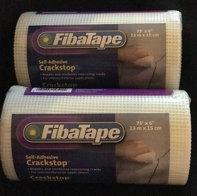 2 X Fibatape Self Adhesive Crackstop Repair Fabric Fiberglass 6 /" X 75 /' White