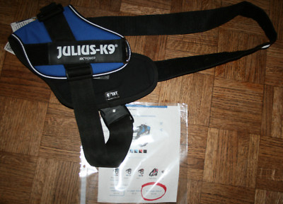 New Julius-K9 IDC Power Blue and Black Powerharness Size 2XL/3