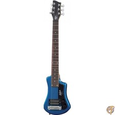 Hofner HCT-SH-BL-O Shorty Travel Electric Guitar Blue Used with Gig Bag