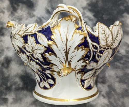 Große & seltene georgische antike Royal Crown Derby vergoldete Kobalt Terrine 19. Jh. - Bild 9 von 22