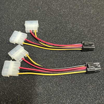 2pcs Dual Molex To 6 Pin PCI-e Power For Graphic Cards