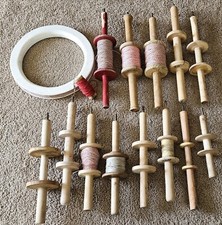 Wooden Kite String Spool. VTG String Holder Spindle  Hoop. Lot of 15. Handmade
