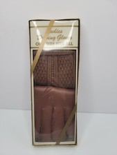 Vintage Ladies Driving Winter Gloves Brown One Size Womens With Box 1 Pair