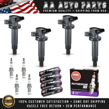 4 Ignition Coil & 4 NGK Ruthenium Spark Plug for Toyota Matrix 2003-2008 1.8L