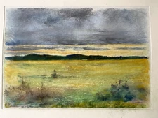 Franz Ehmke 1928-2018 DDR Painter Evenings On The Blankenfelder Höhe Pastel