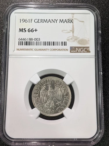 1961 F MS66+ Germany 1 Mark UNC NGC KM 110 Federal Republic TOP GRADE