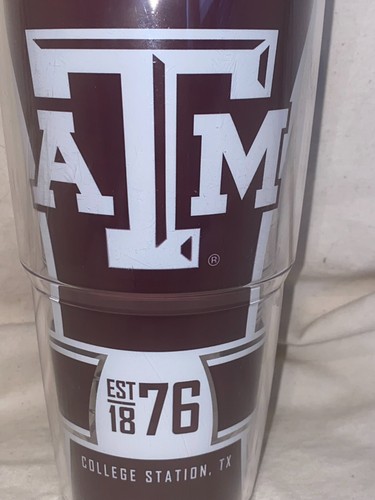Tervis Insulated Tumbler - TEXAS A&M AGGIES - 24 oz - Est 1876 - Maroon Lid - Picture 2 of 8