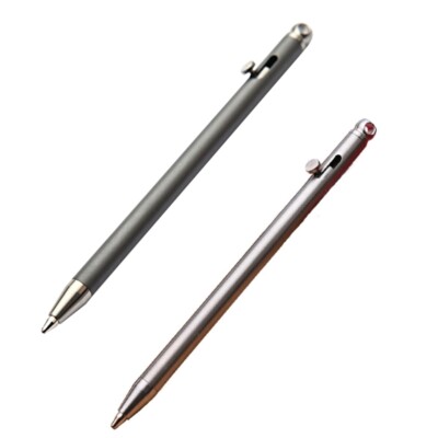 Multifunction Mini Keychain Bolt Action Pen Stainless Steel  Ballpoint Pen