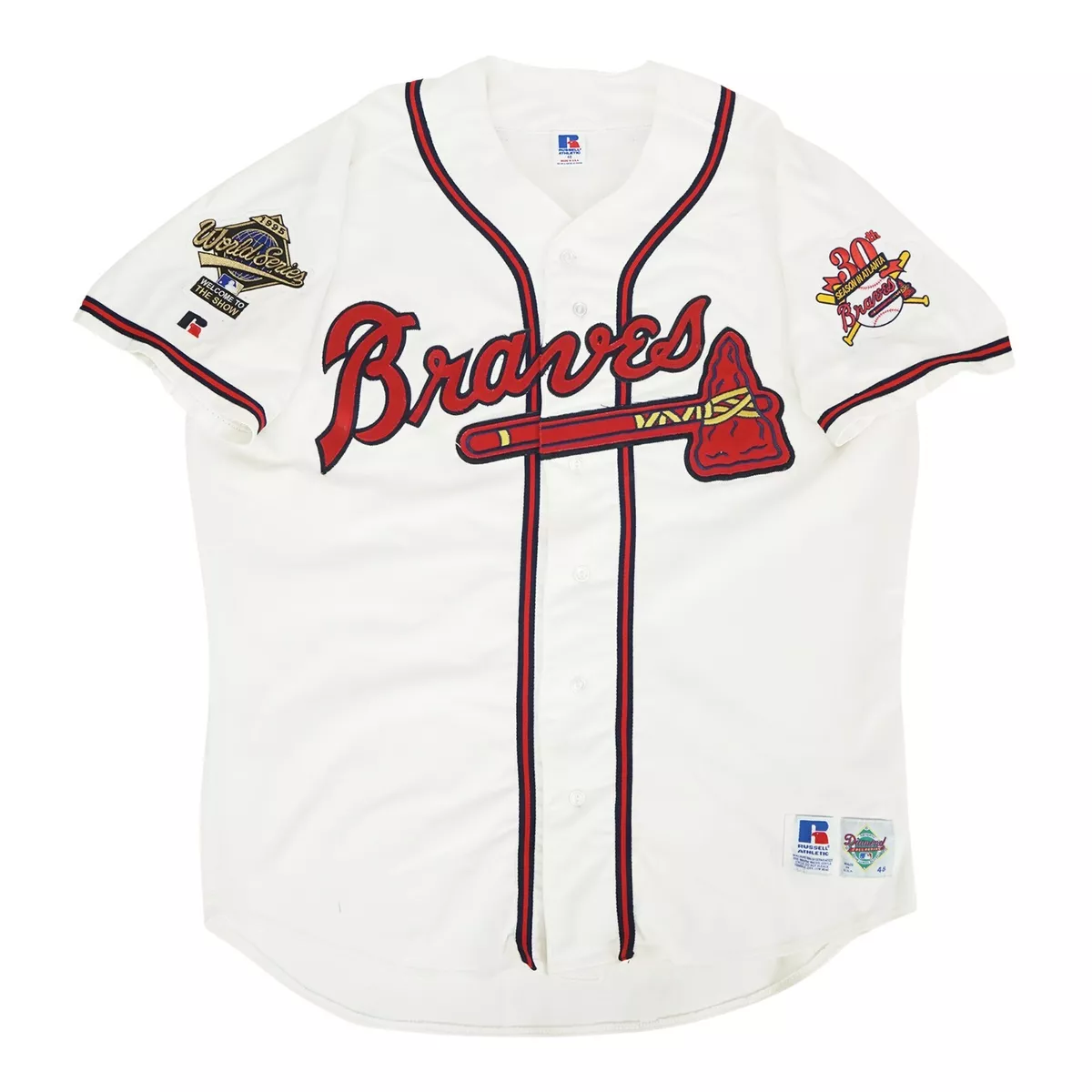 Atlanta Braves Authentic Russell Diamond 1995 World Series Home Jersey 48