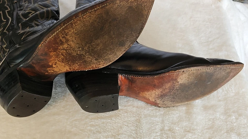 Botas de Vaquero Justin Talla 11D-60 Verdaderas De Colección Cuero Westerncore Para Hombres Negras Motociclista  Foto 3 de 4