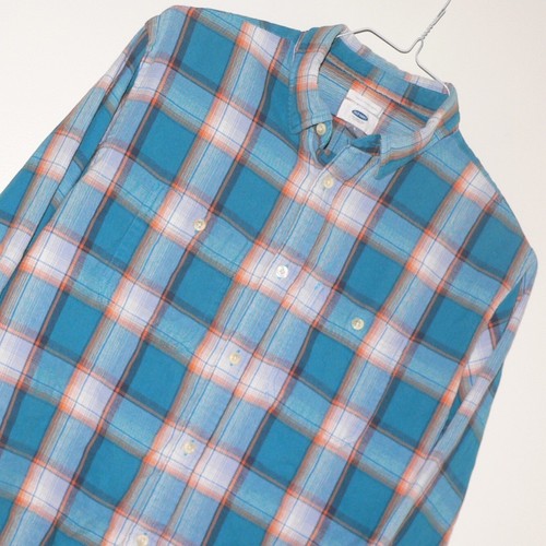 MEN'S FLANNEL SHIRT ~ Sz L / SLIM FIT Large ~ USED ~ Outdoor work shirt Old Navy - Picture 2 of 12