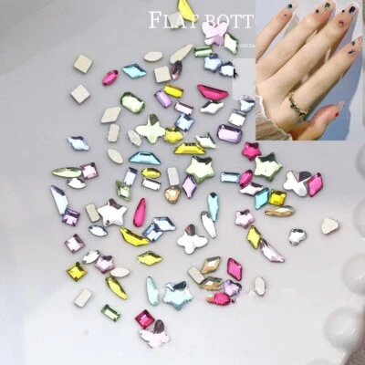 100 Strasssteine 2-6mm Diamanten Nageldesign vielen Farben NailArt Glitzersteine - Bild 1 von 4