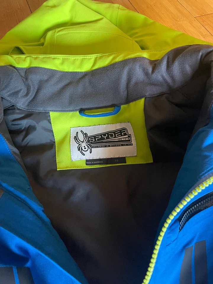 EUC size 10 Boys Spyder SKI JACKET WINTER monterossa GORE TEX insulated HOODED - Image 3 of 4