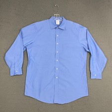 Brooks Brothers Regent Shirt Mens 17-33 Blue Non Iron Cotton Casual Dad