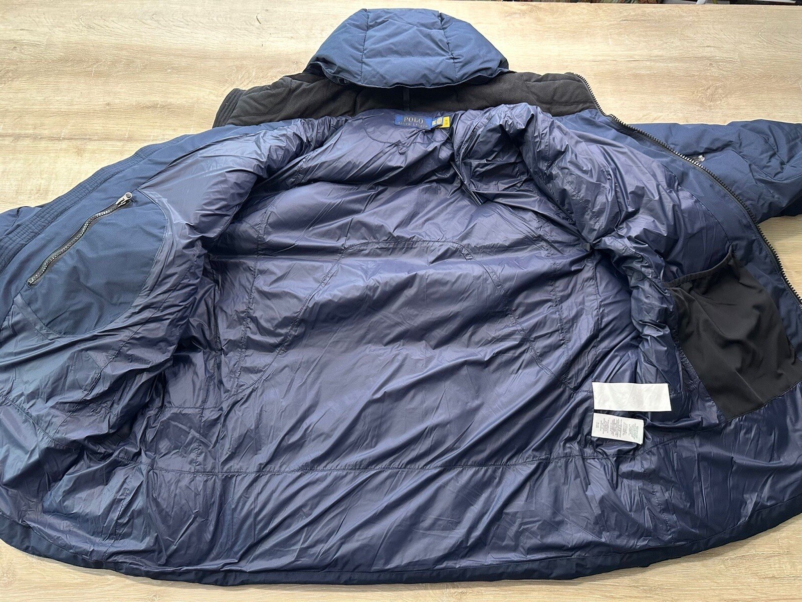 Polo Ralph Lauren uomo B&T giacca cappotto blu 2XB piccolo pony con cappuccio puffer