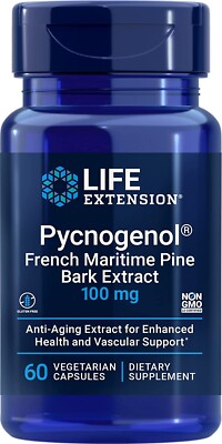Life Extension,  Pycnogenol French Maritime Pine Bark Extract  100 g   60 V Caps
