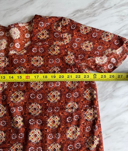 Juego de 2 Top y Falda Floral Marrón Naranja Años 70 HECHOS A MANO 2X/3X Cottage Boho - Imagen 7 de 12