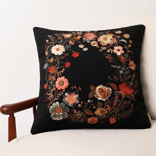 20"x20" Vintage Blume Weicher Stoff Überwurf Kissenbezug Bett Sofa Kissenhülle Bezug - Bild 2 von 14