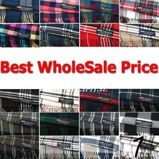 Wholesale Lot Women Men Winter Warm 100 Cashmere Scotland Plaid Scarf Wrap Soft