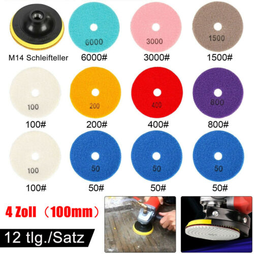 12stk Diamant Polierscheiben,Schleifpad, Polierpads Set Für Marmor Granit Beton - Bild 2 von 13
