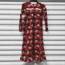 Disney Girl's Sleepwear Red Long Sleeve Pullover Nightgown Size 8