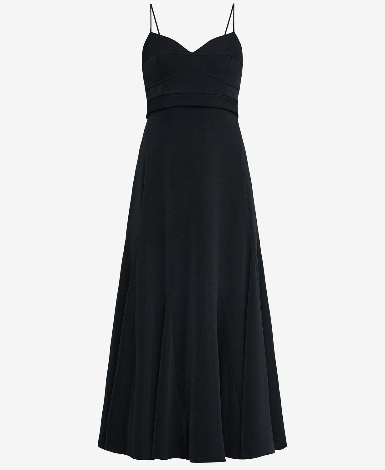 Bcbgmaxazria Black Satin Spaghetti Strap Midi Dress Women's L109508 Size 8