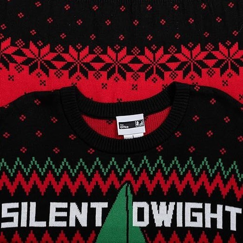 Adult Unisex The Office Dunder Mifflin Silent Dwight Elf Ugly Christmas Sweater - Picture 5 of 12