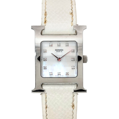 HERMES H Watch HH1 210 White Shell Dial 12P Diamond Quartz 90279684 HERMES H Watch HH1 210 White Shell Dial 12P Diamond Quartz  main image 2